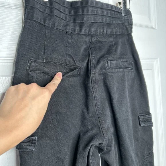 RtA Dallas Black Denim Side Zip V-Waist High Rise Jeans Women's Size X-Small XS